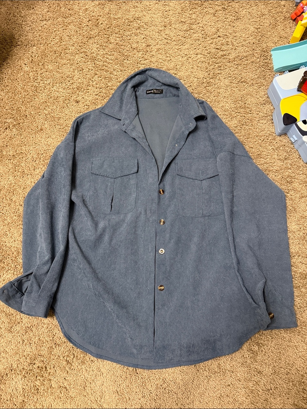 SHEIN Women's Slate Blue Lightweight Shirt Jacket